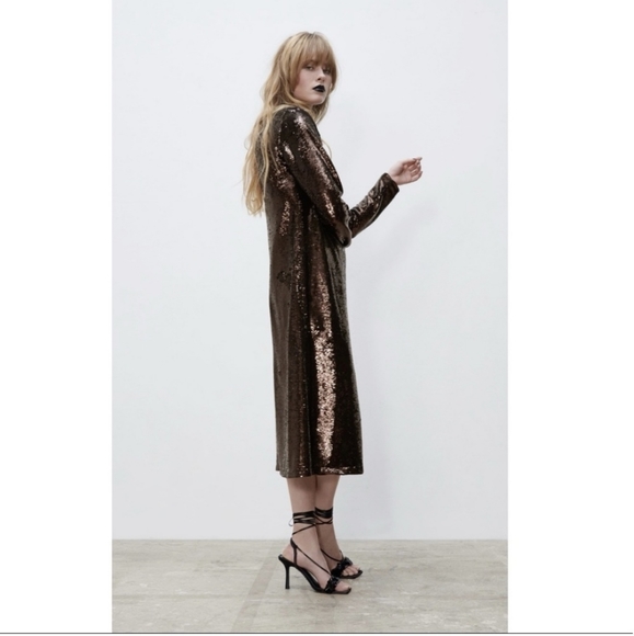 Zara sequin knit dress brown - Picture 3 of 9